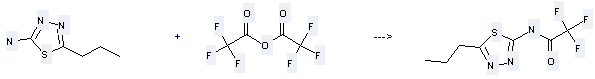 1,3,4-Thiadiazol-2-amine,5-propyl- can be used to produce 2,2,2-trifluoro-N-(5-propyl-[1,3,4]thiadiazol-2-yl)-acetamide at the ambient temperature